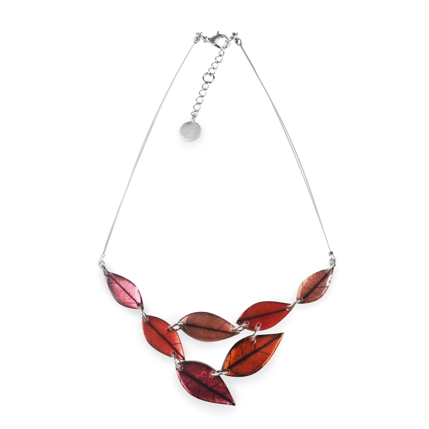 Coral Skeletal Leaf Shiny Necklace | The Jewellery Stop