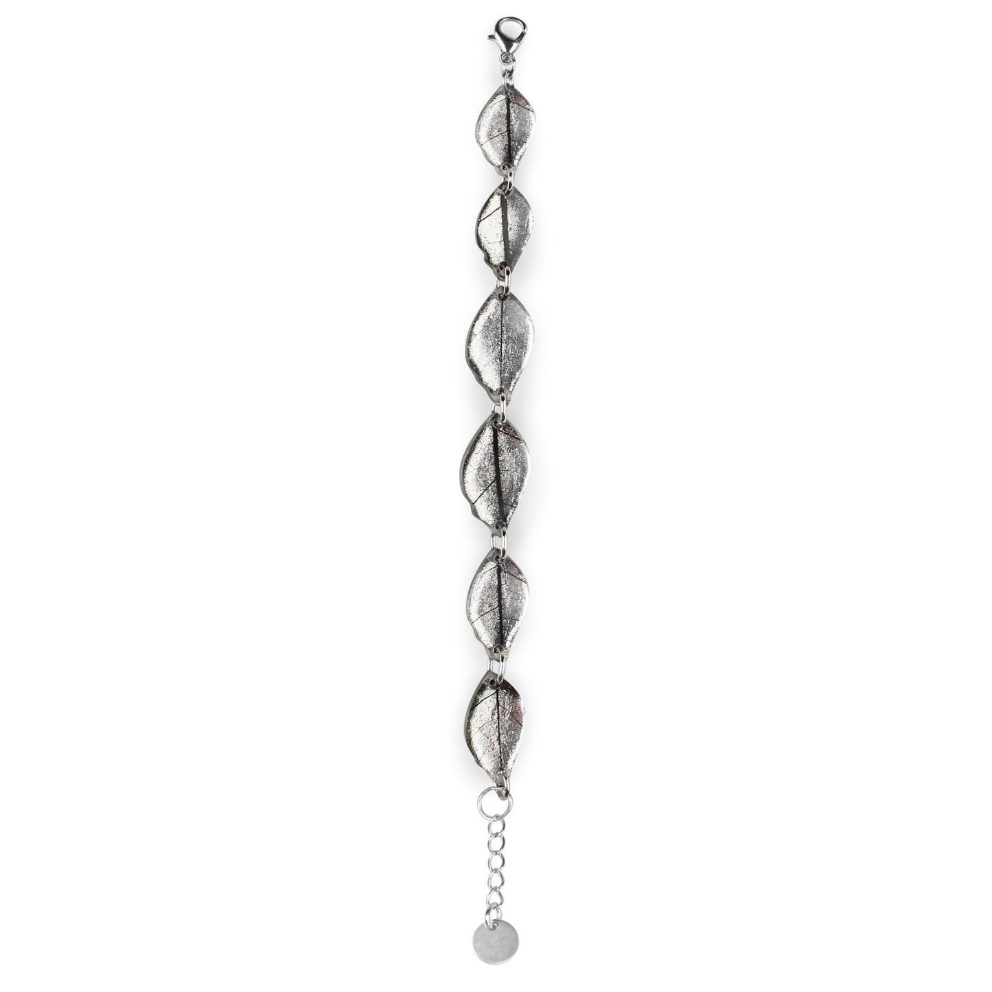 Silver Skeletal Leaf Shiny Bracelet | The Jewellery Stop