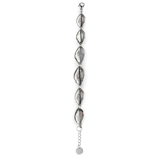 Silver Skeletal Leaf Shiny Bracelet | The Jewellery Stop