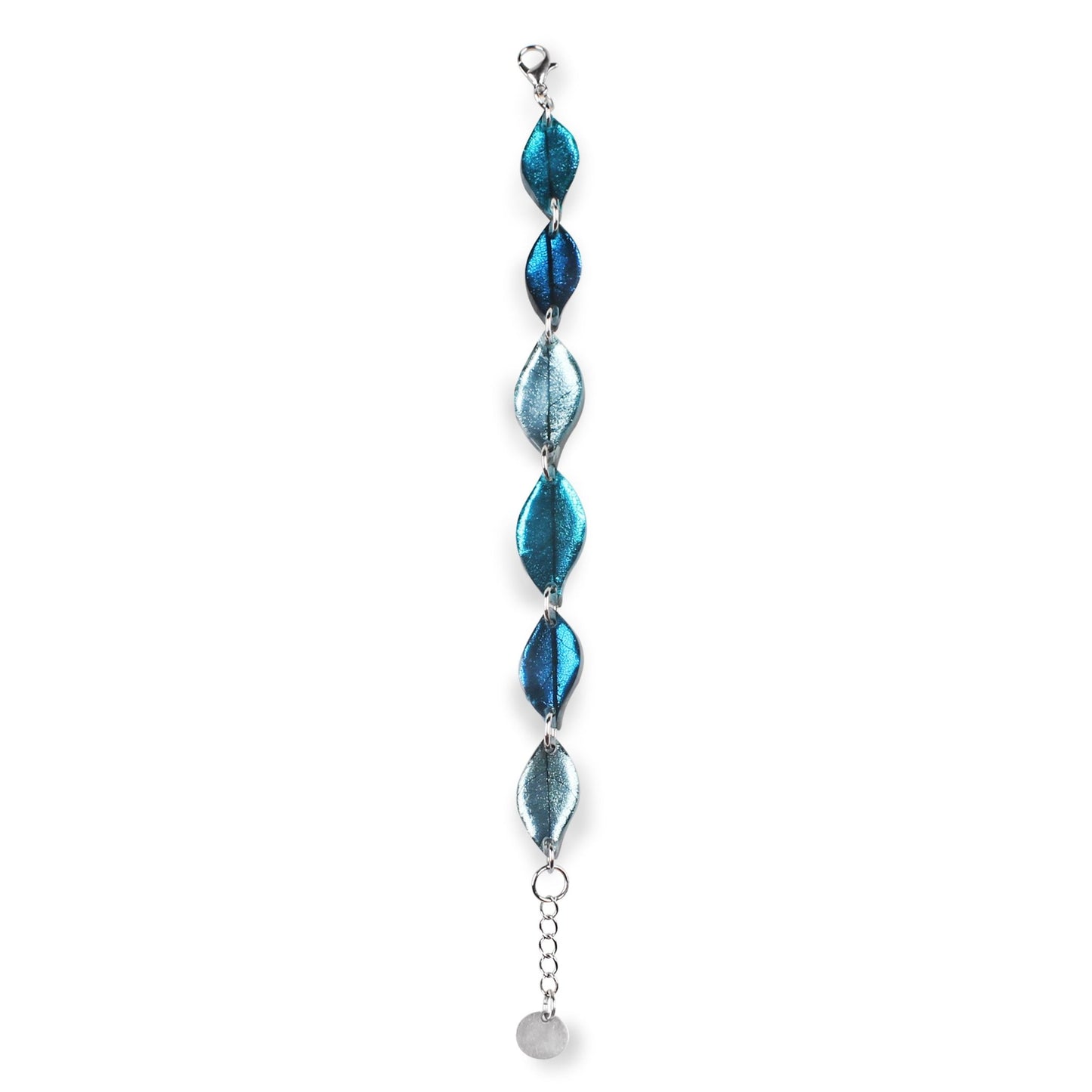 Teal Skeletal Leaf Shiny Bracelet | The Jewellery Stop