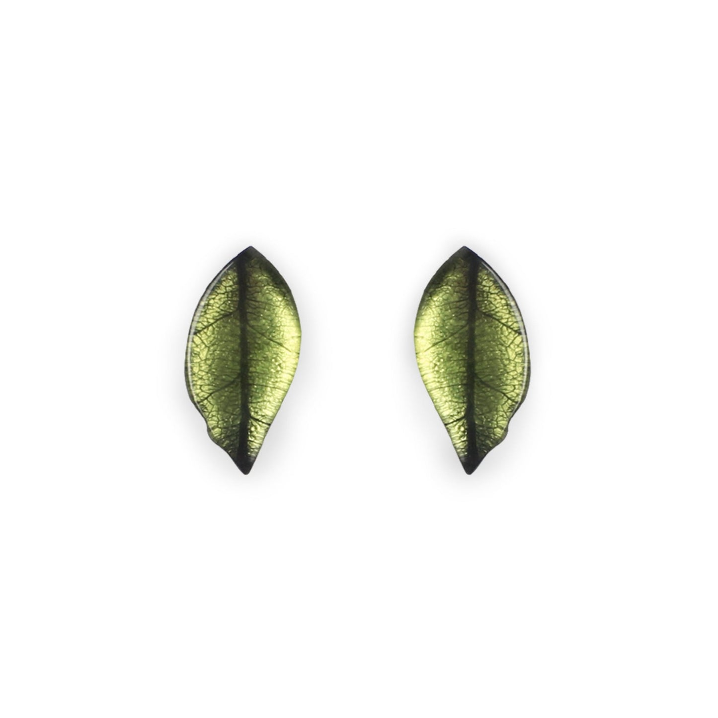Citrus Skeletal Leaf Shiny Stud Earrings | The Jewellery Stop