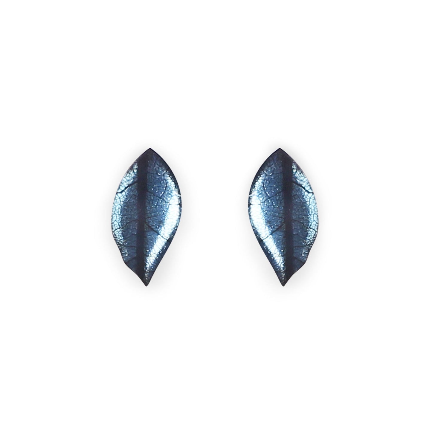 Fjord Skeletal Leaf Shiny Stud Earrings | The Jewellery Stop
