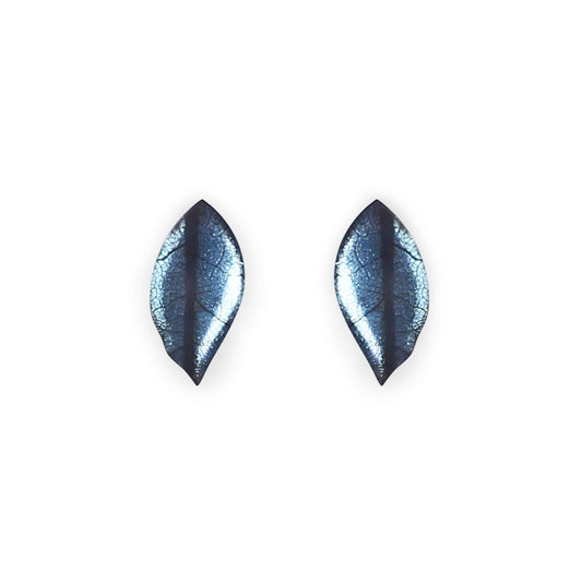 Fjord Skeletal Leaf Shiny Stud Earrings | The Jewellery Stop