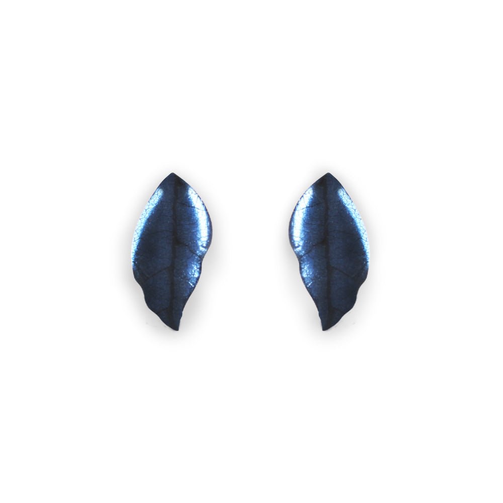 Ice Skeletal Leaf Shiny Stud Earrings | The Jewellery Stop