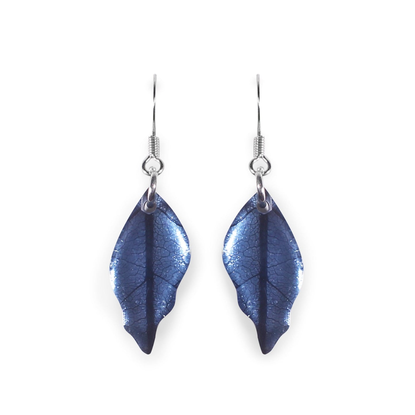 Lupin Skeletal Leaf Shiny Fish Hook Earrings | The Jewellery Stop