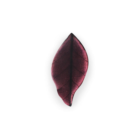 Blackberry Skeletal Leaf Shiny Brooch
