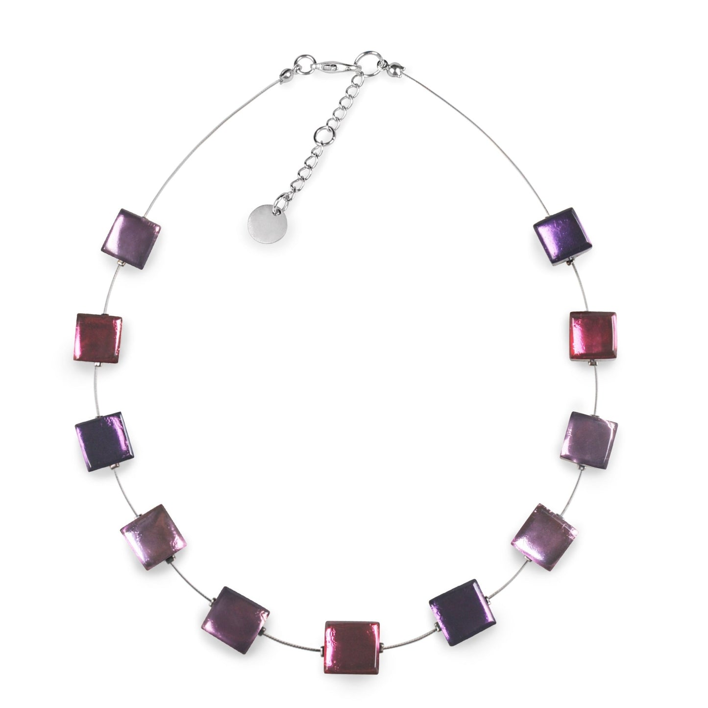 Blackberry Square Buttons Shiny Necklace | The Jewellery Stop