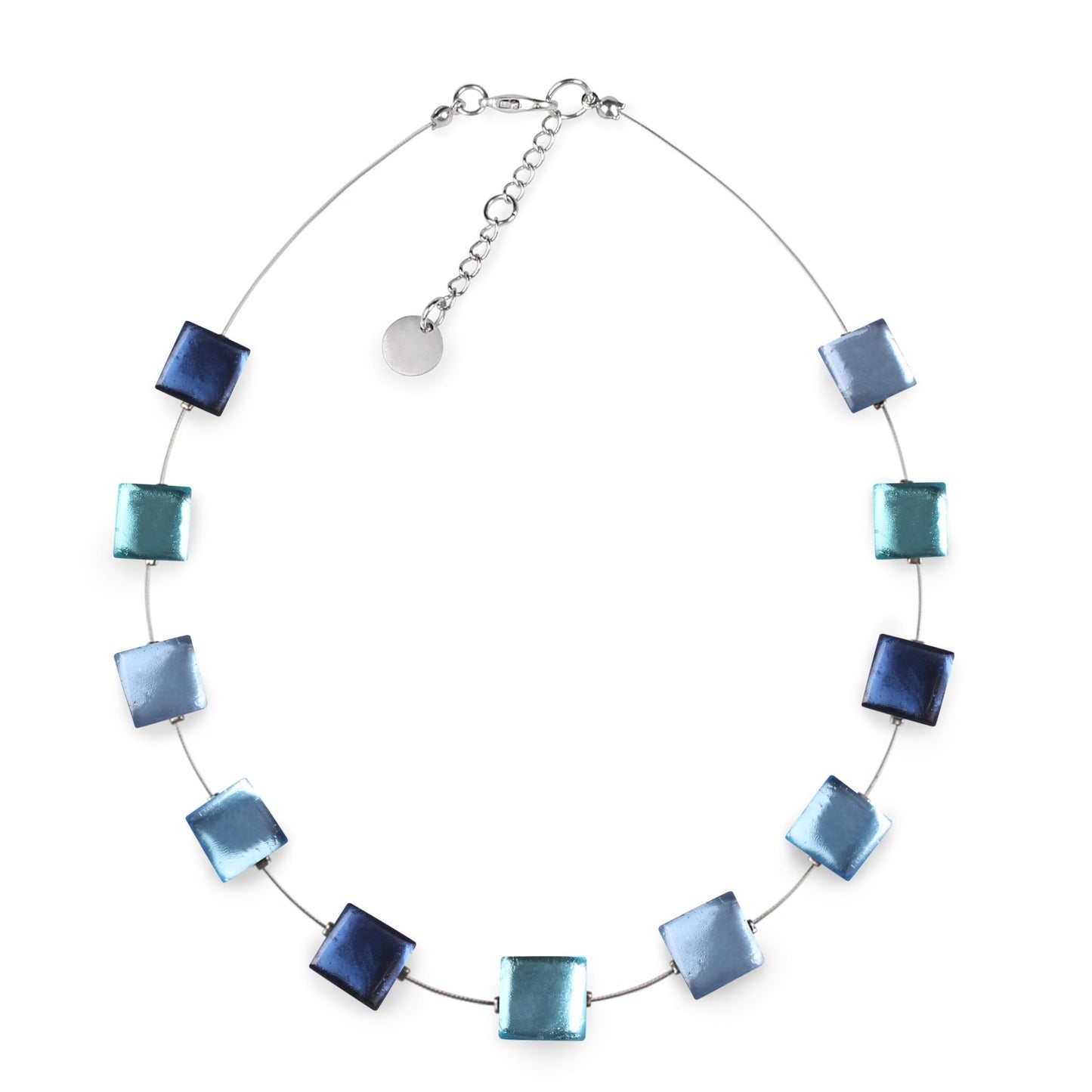 Ocean Square Buttons Shiny Necklace | The Jewellery Stop