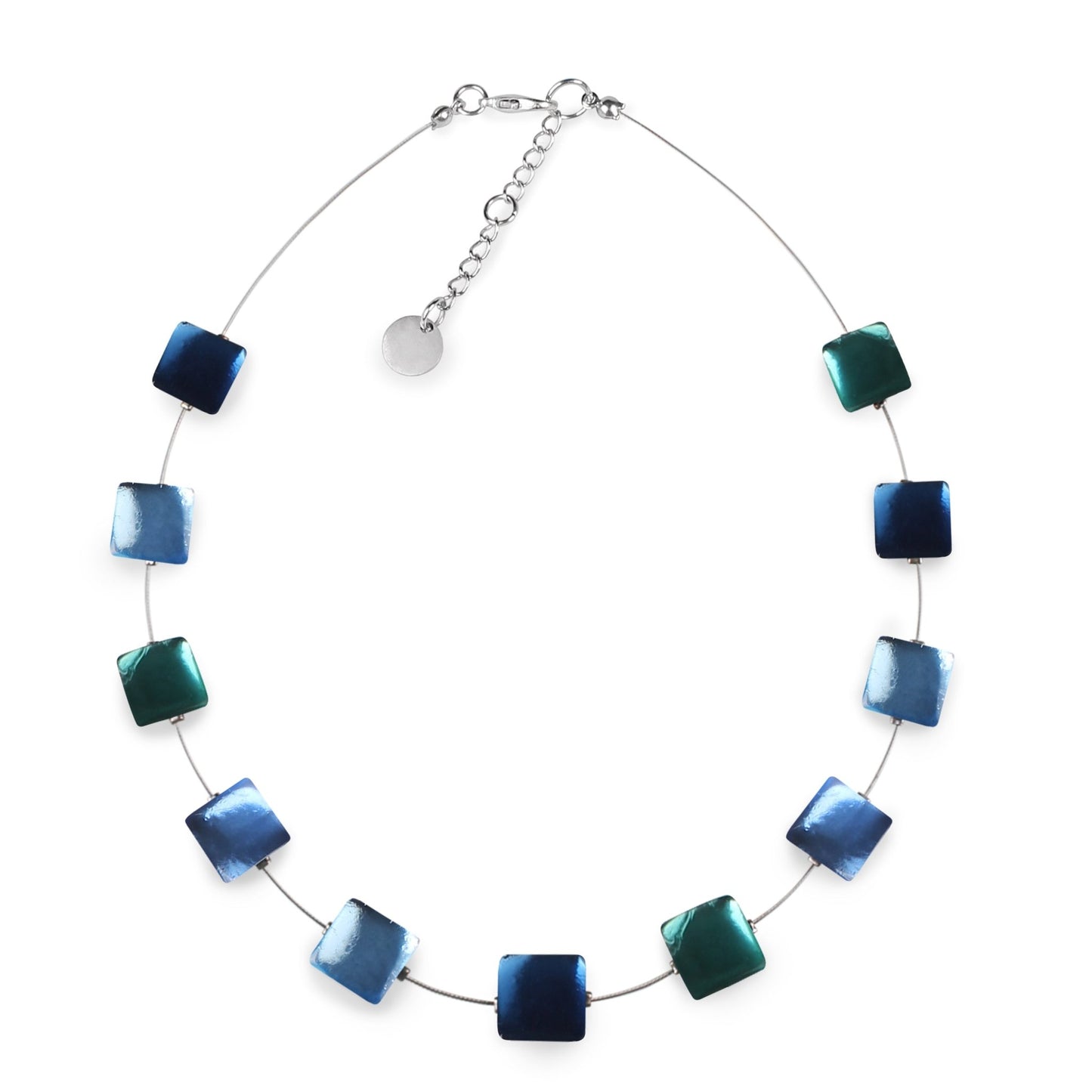 Pacific Square Buttons Shiny Necklace | The Jewellery Stop