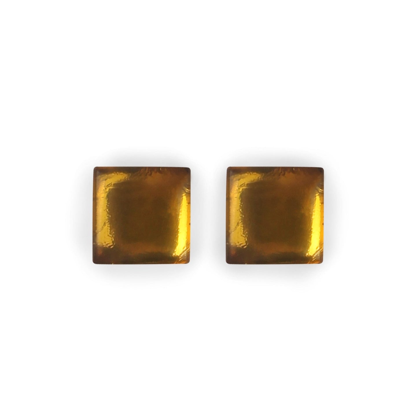 Palomino Square Buttons Shiny Stud Earrings | The Jewellery Stop