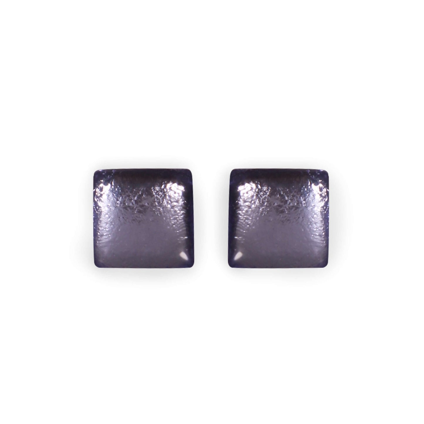 Pastels Square Buttons Shiny Stud Earrings | The Jewellery Stop