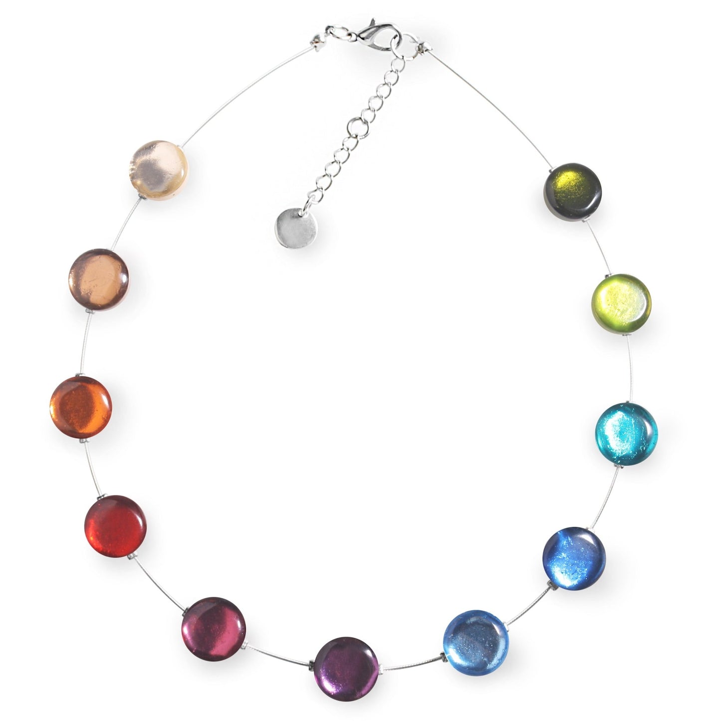 Rainbow Buttons Shiny Necklace | The Jewellery Stop