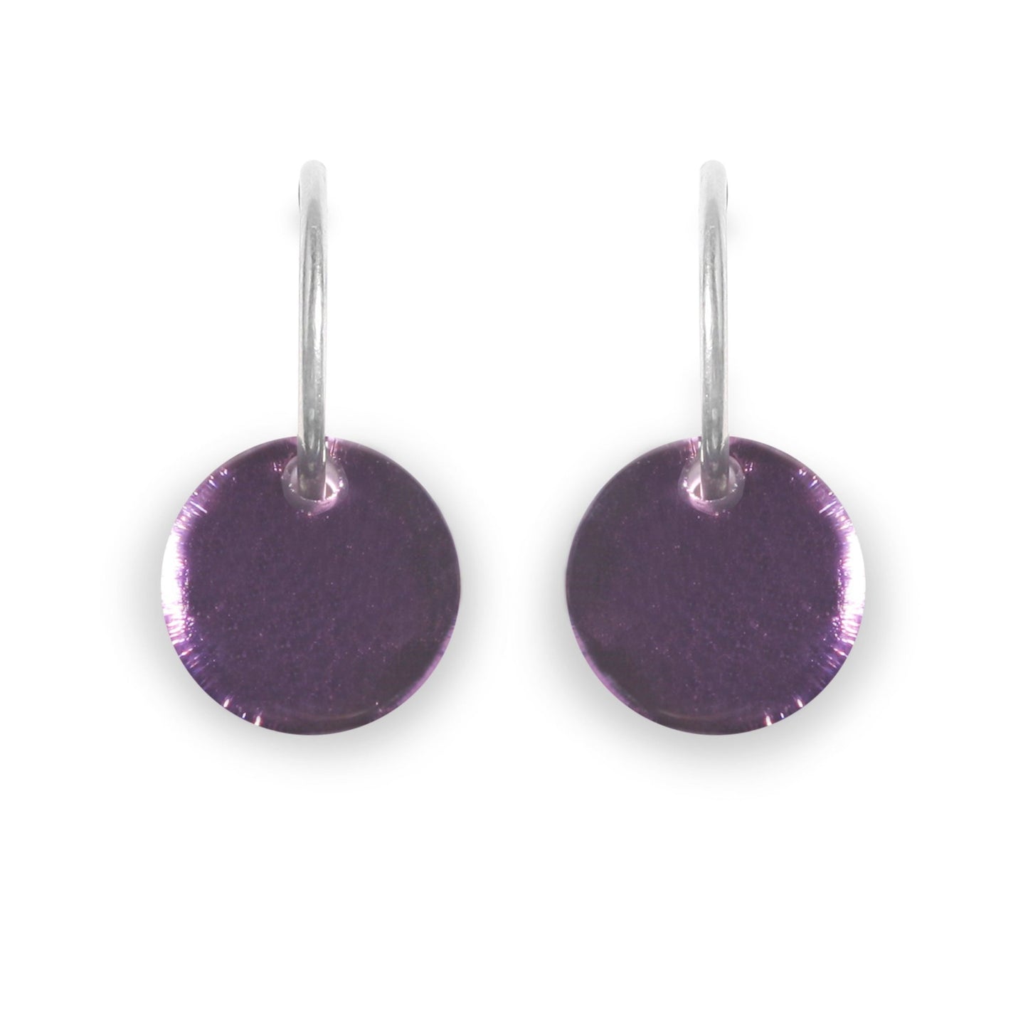 Rainbow Buttons Shiny Creole Earrings | The Jewellery Stop