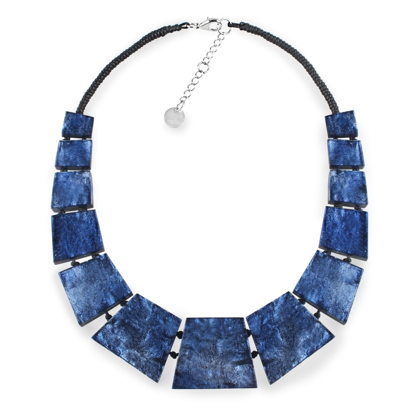 Navy Aztec Collar Shiny Necklace | The Jewellery Stop