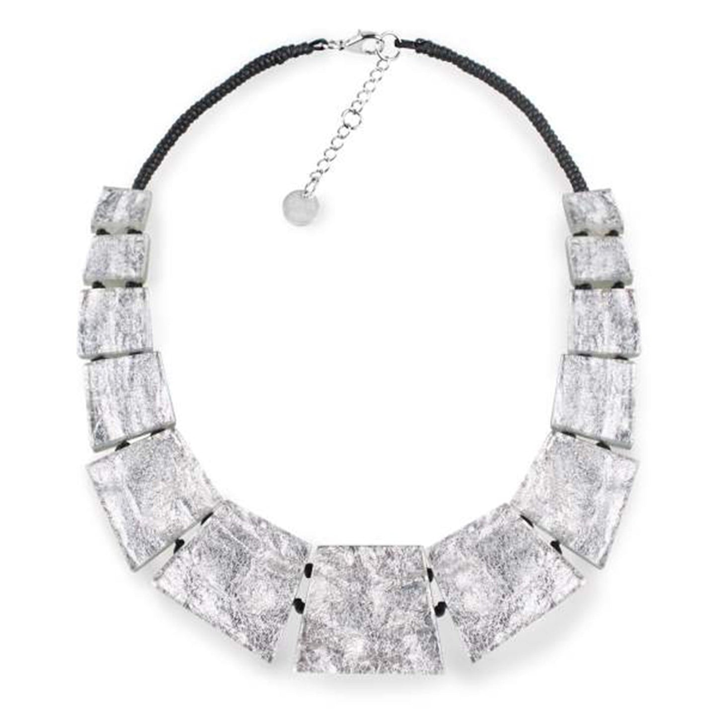 Silver Aztec Collar Shiny Necklace | The Jewellery Stop