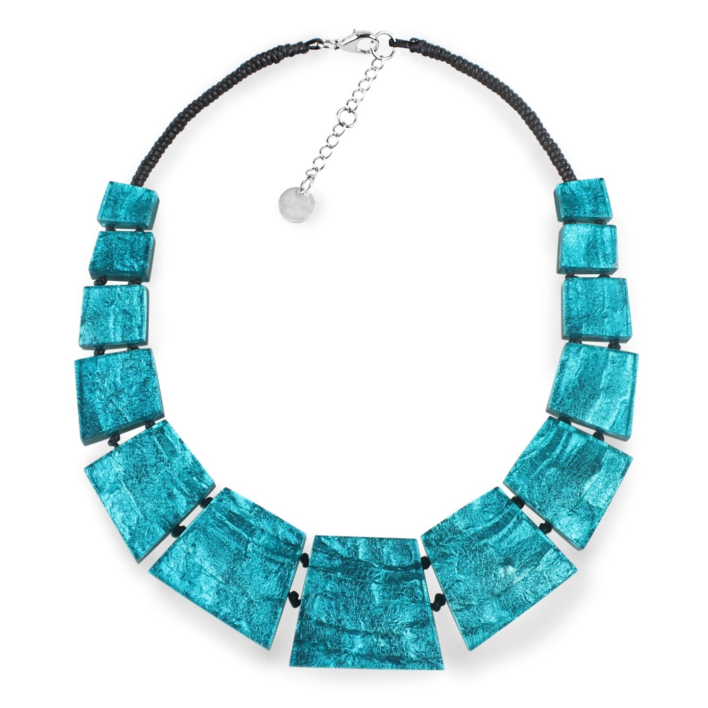 Teal Aztec Collar Shiny Necklace | The Jewellery Stop
