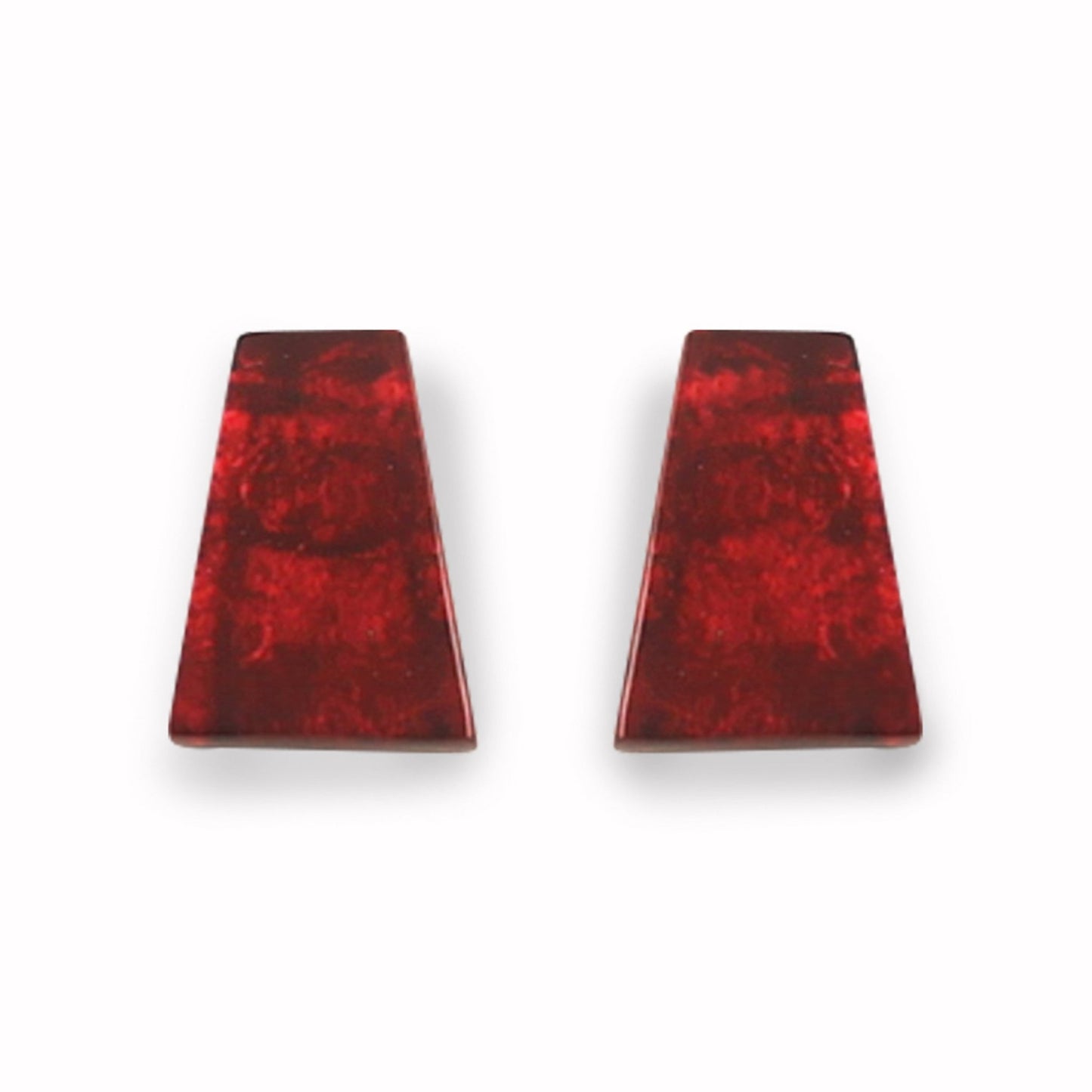 Red Aztec Shiny Stud Earrings | The Jewellery Stop