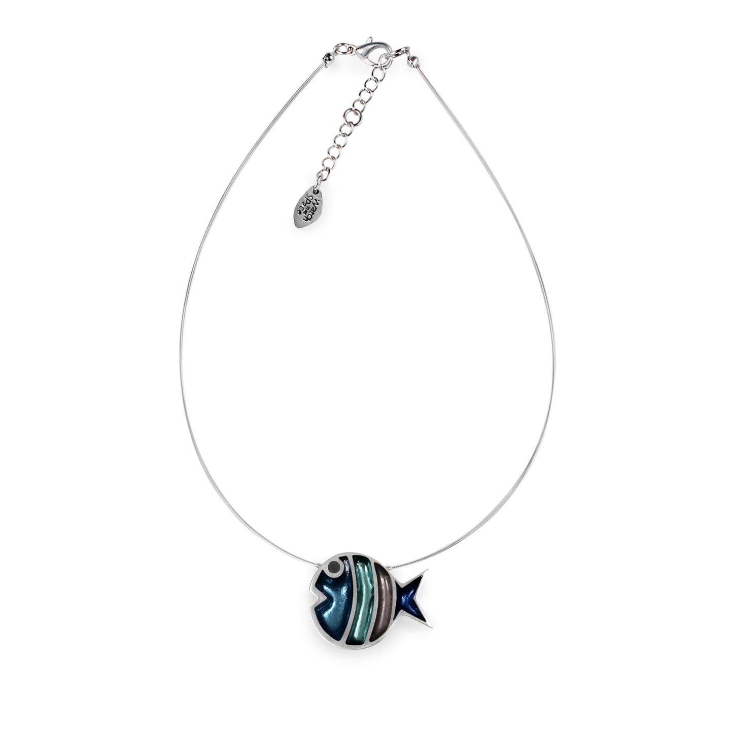 Arctic Bubble Fish Stripe Shiny Pendant | The Jewellery Stop