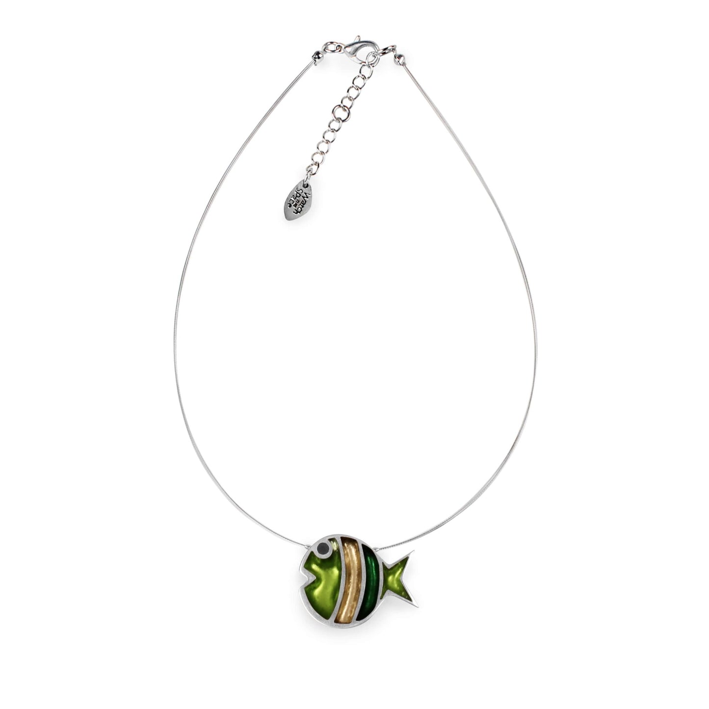 Kiwi Bubble Fish Stripe Shiny Pendant | The Jewellery Stop