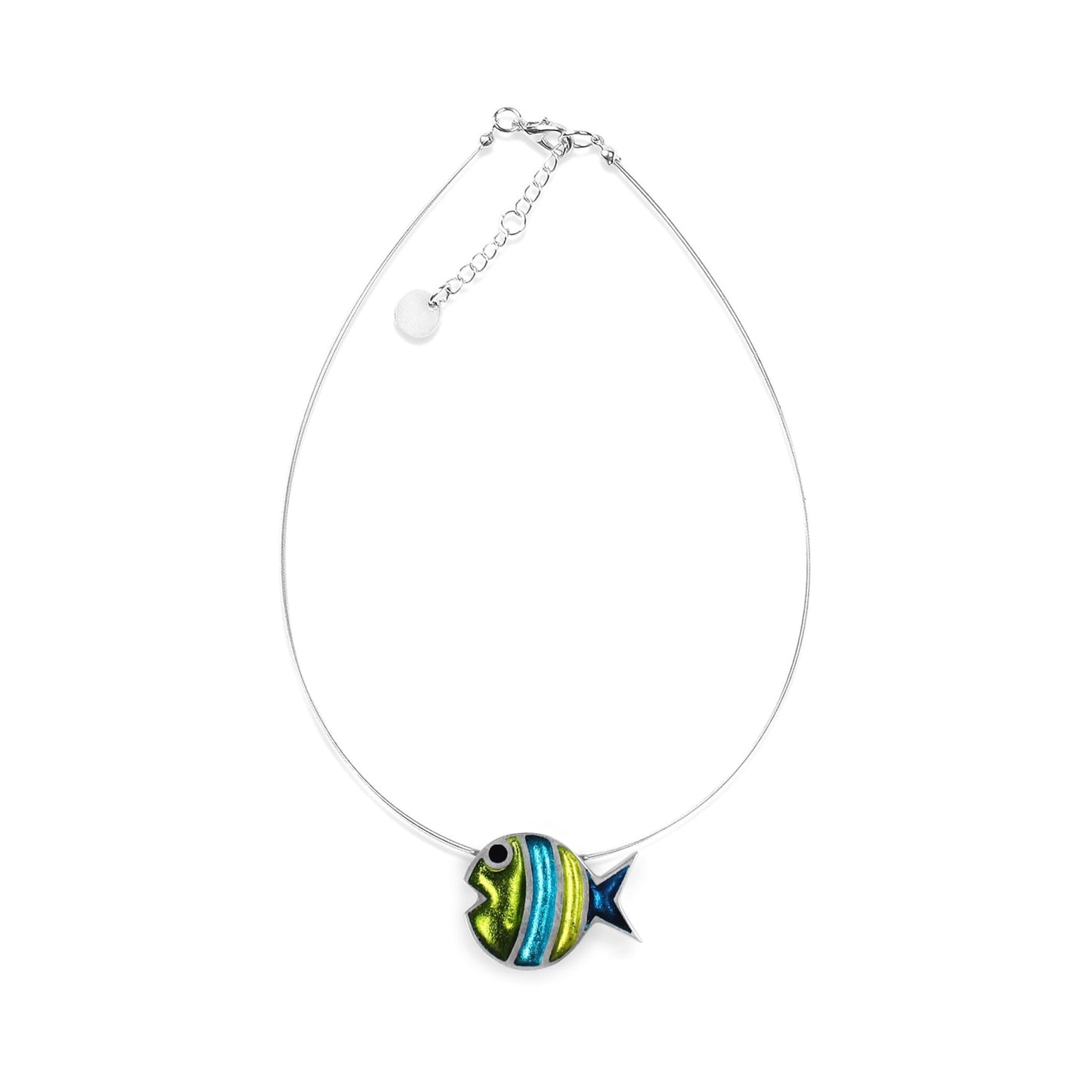 Seaweed Bubble Fish Stripe Shiny Pendant | The Jewellery Stop
