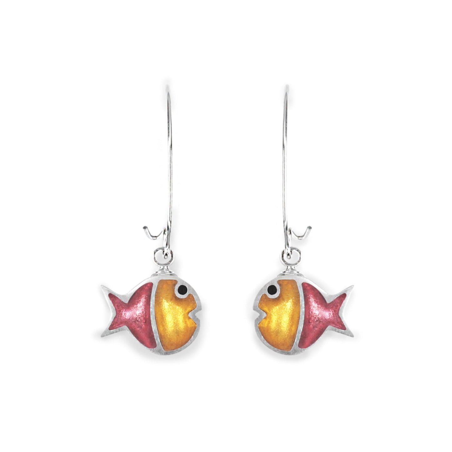 Carnival Bubble Fish Stripe Shiny Long Hook Earrings | The Jewellery Stop