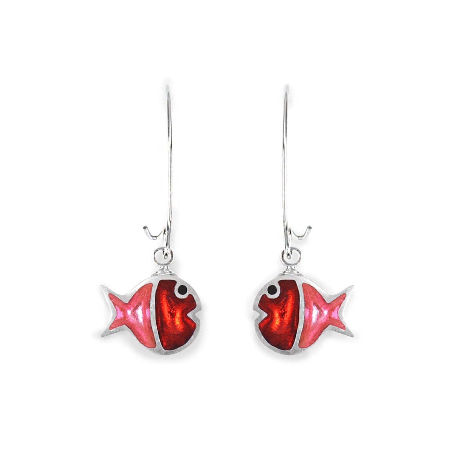 Trifle Bubble Fish Stripe Shiny Long Hook Earrings | The Jewellery Stop