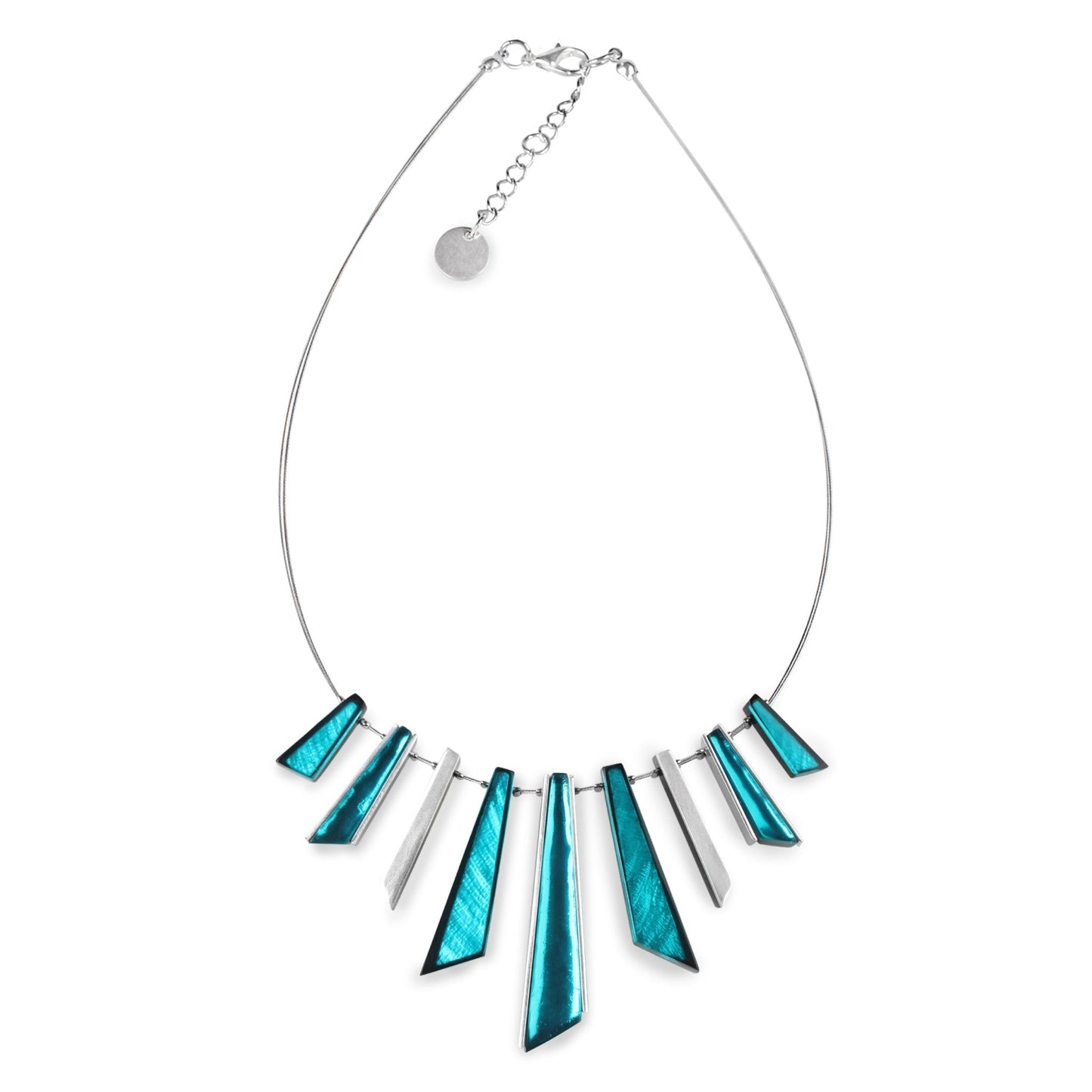 Teal Deco Shard Shiny Necklace | The Jewellery Stop