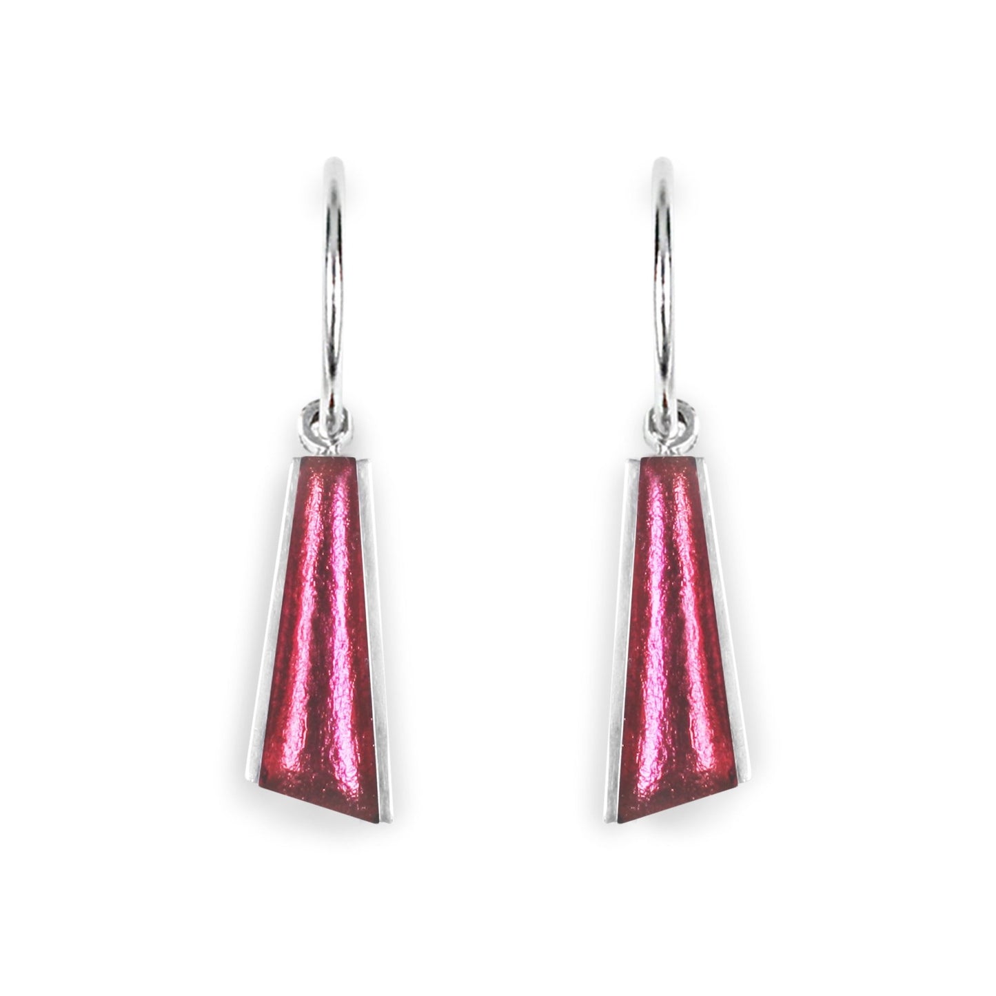 Pink Deco Shard Shiny Creole Earrings | The Jewellery Stop