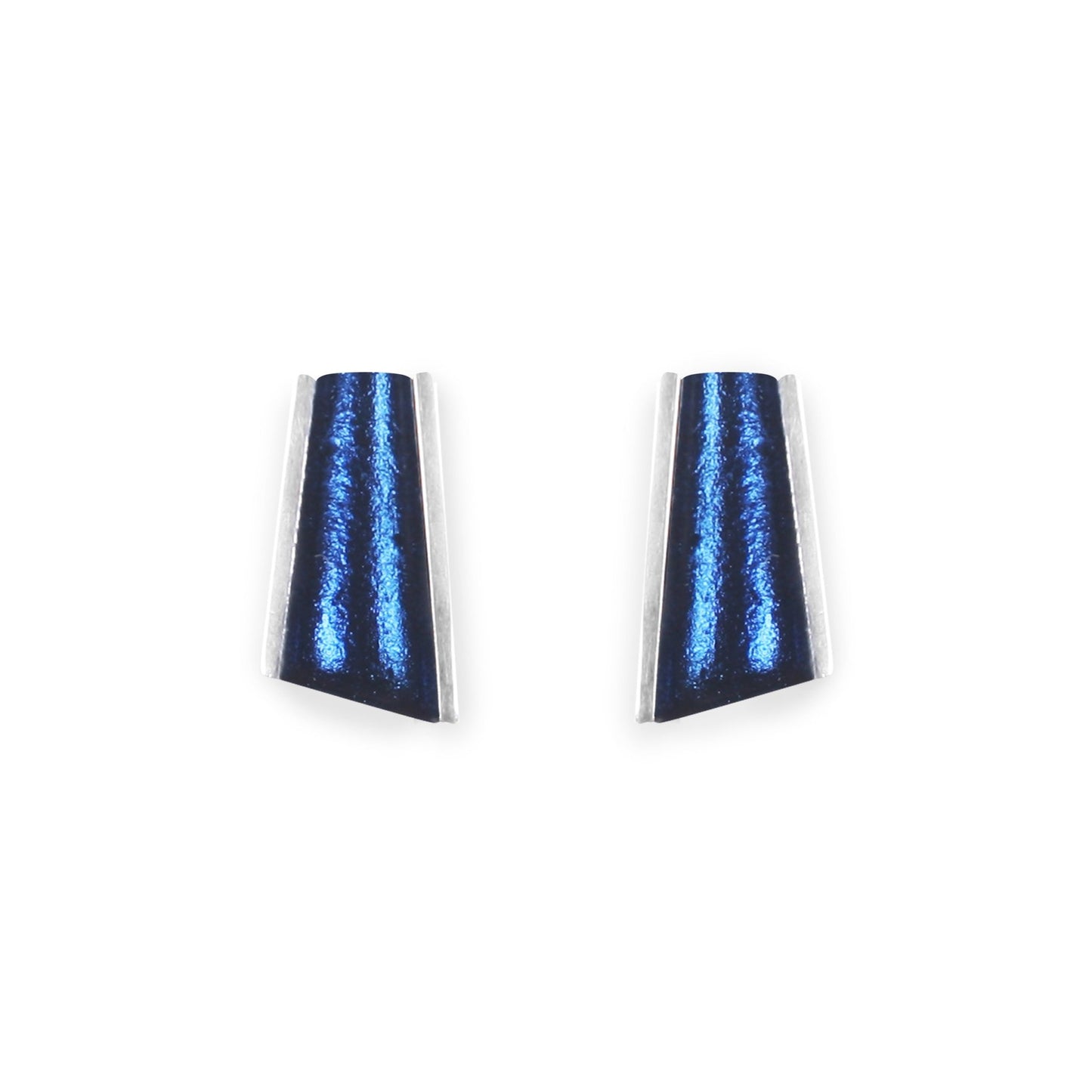 Blue Deco Shard Shiny Stud Earrings | The Jewellery Stop