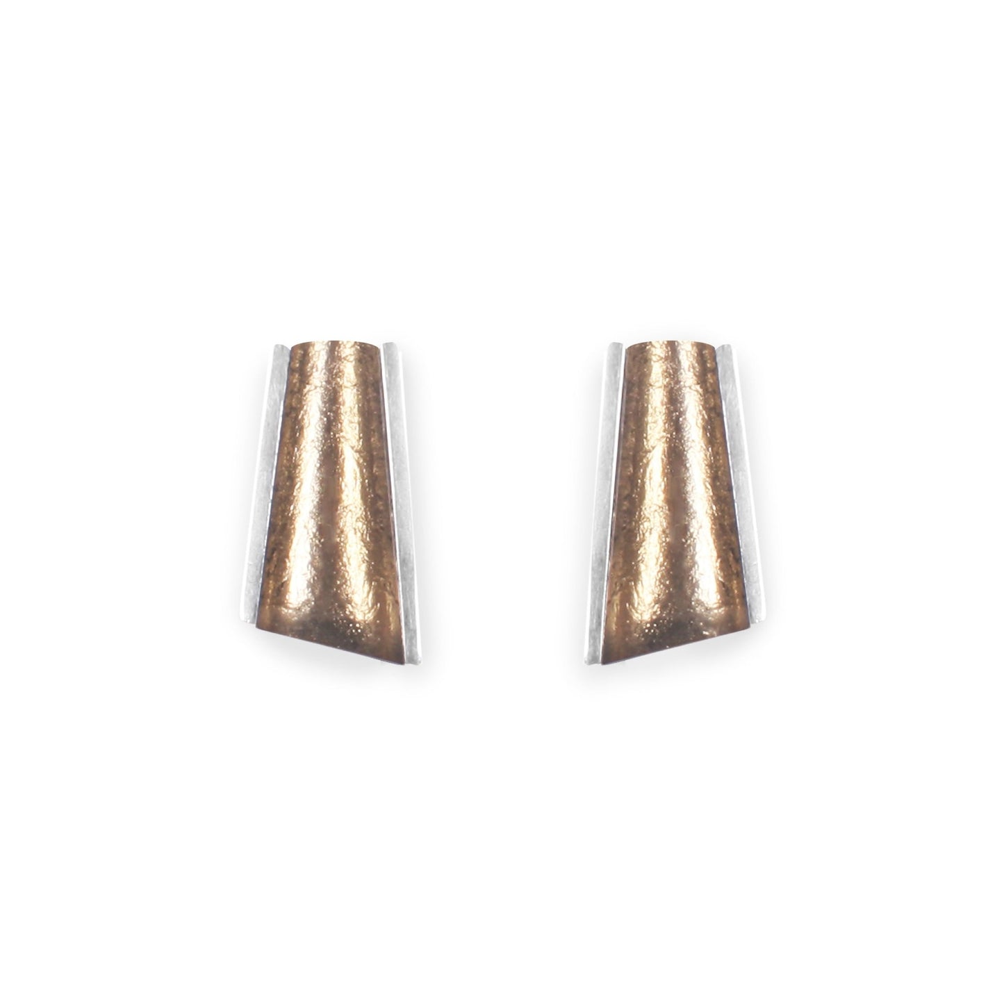 Gold Deco Shard Shiny Stud Earrings | The Jewellery Stop