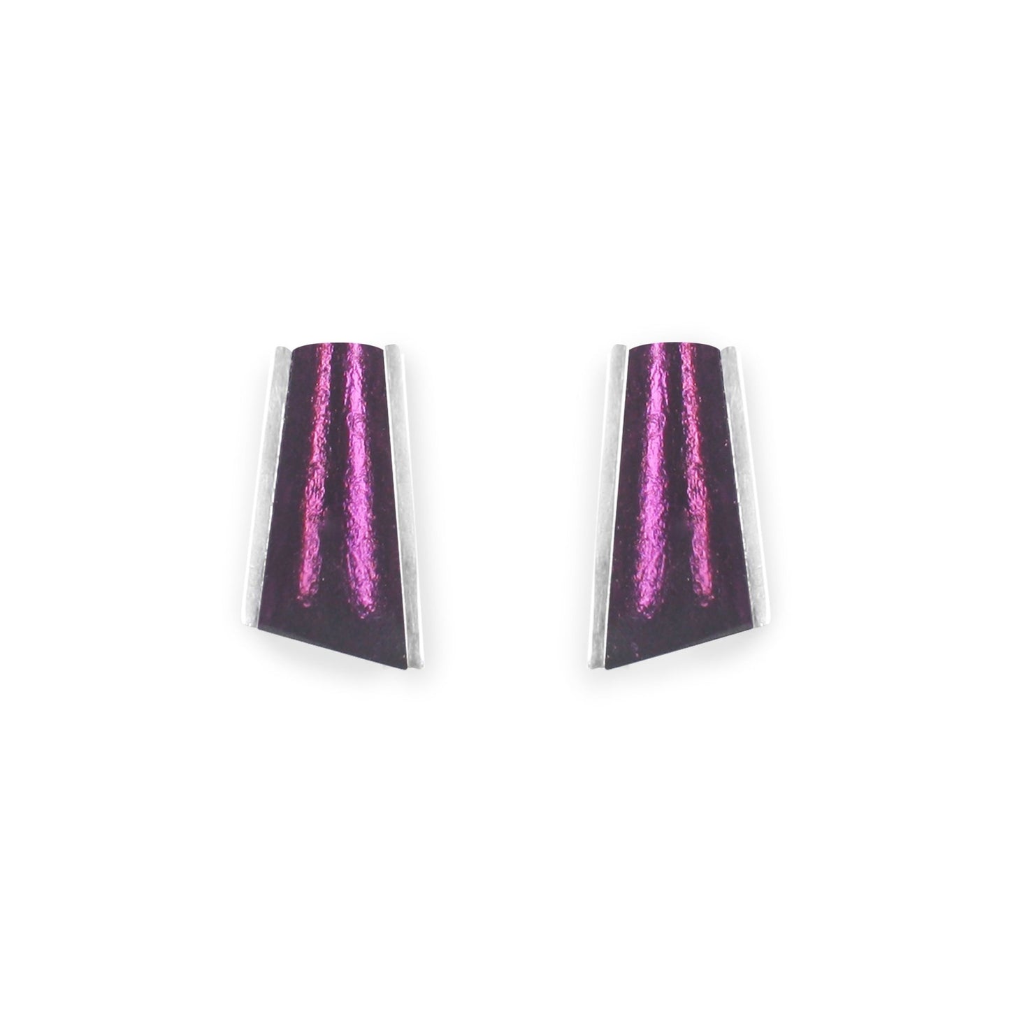 Purple Deco Shard Shiny Stud Earrings | The Jewellery Stop