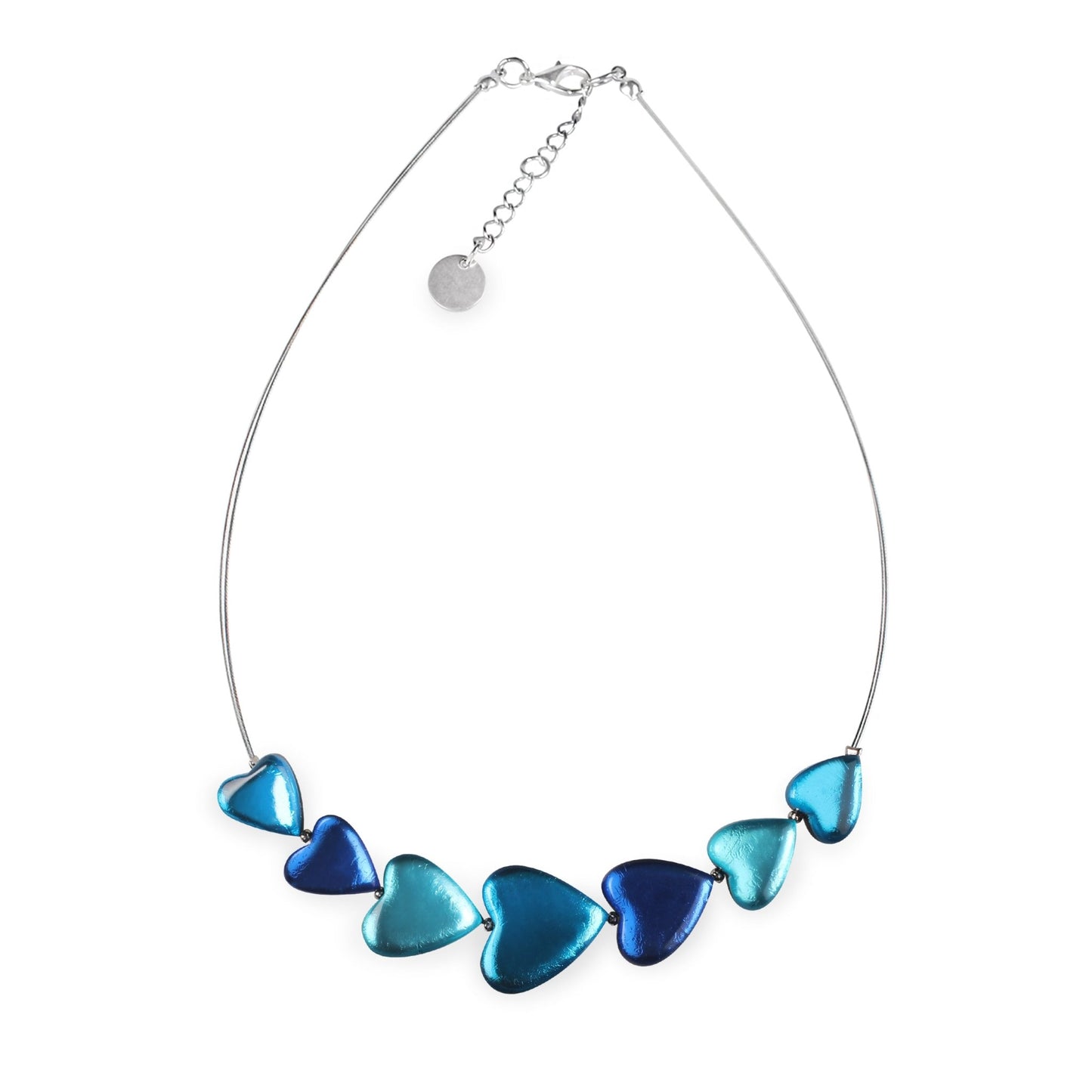 Turquoise Love Heart Shiny Trail Necklace | The Jewellery Stop