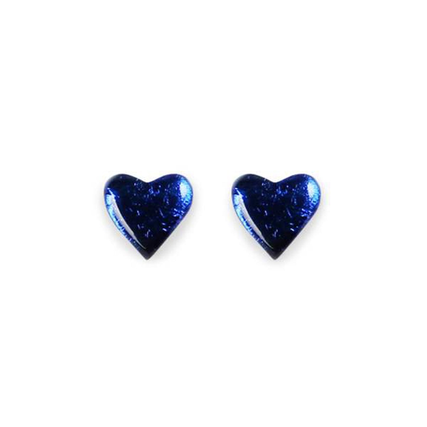 Azure Love Heart Shiny Stud Earrings | The Jewellery Stop