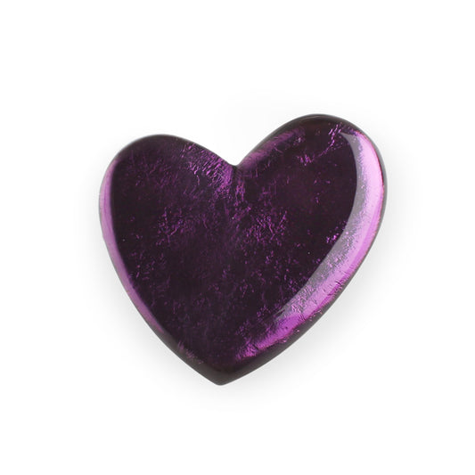 Purple Love Heart Shiny Brooch
