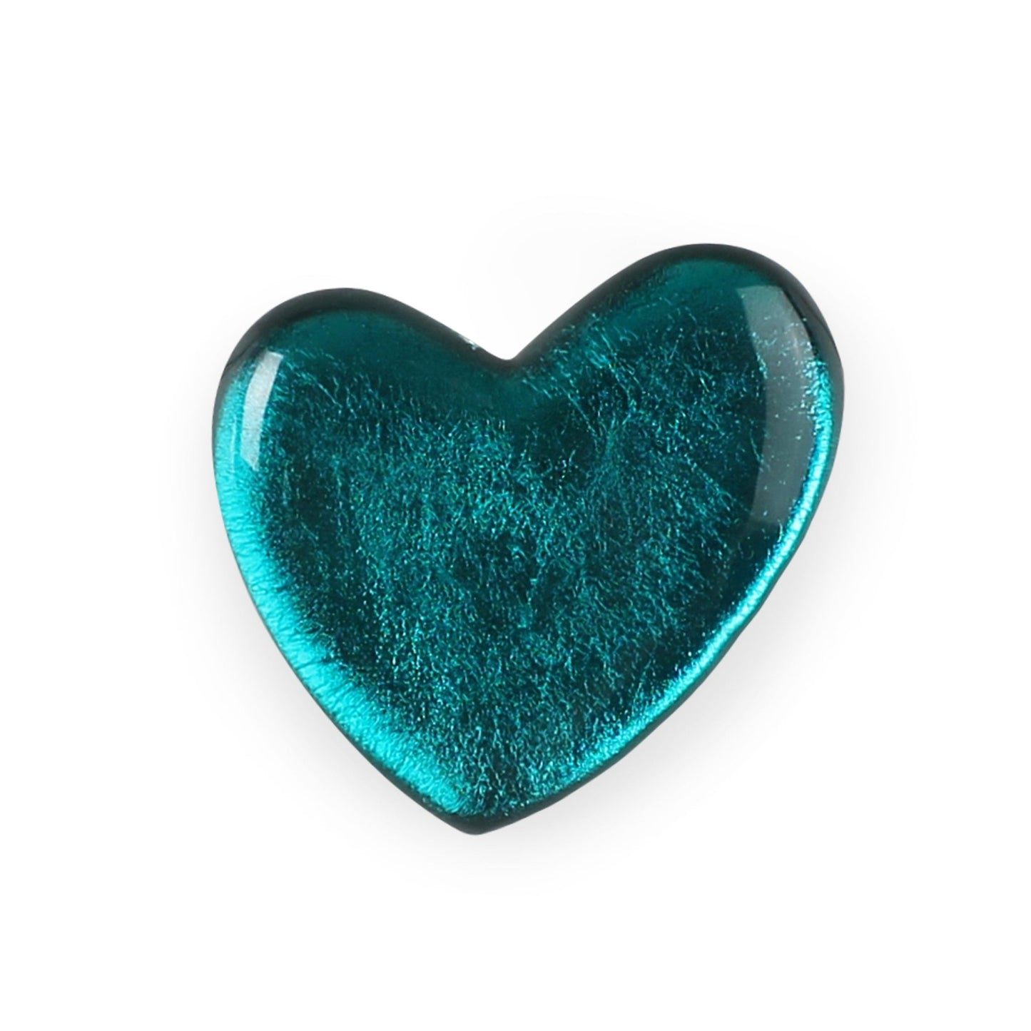 Teal Love Heart Shiny Brooch | The Jewellery Stop