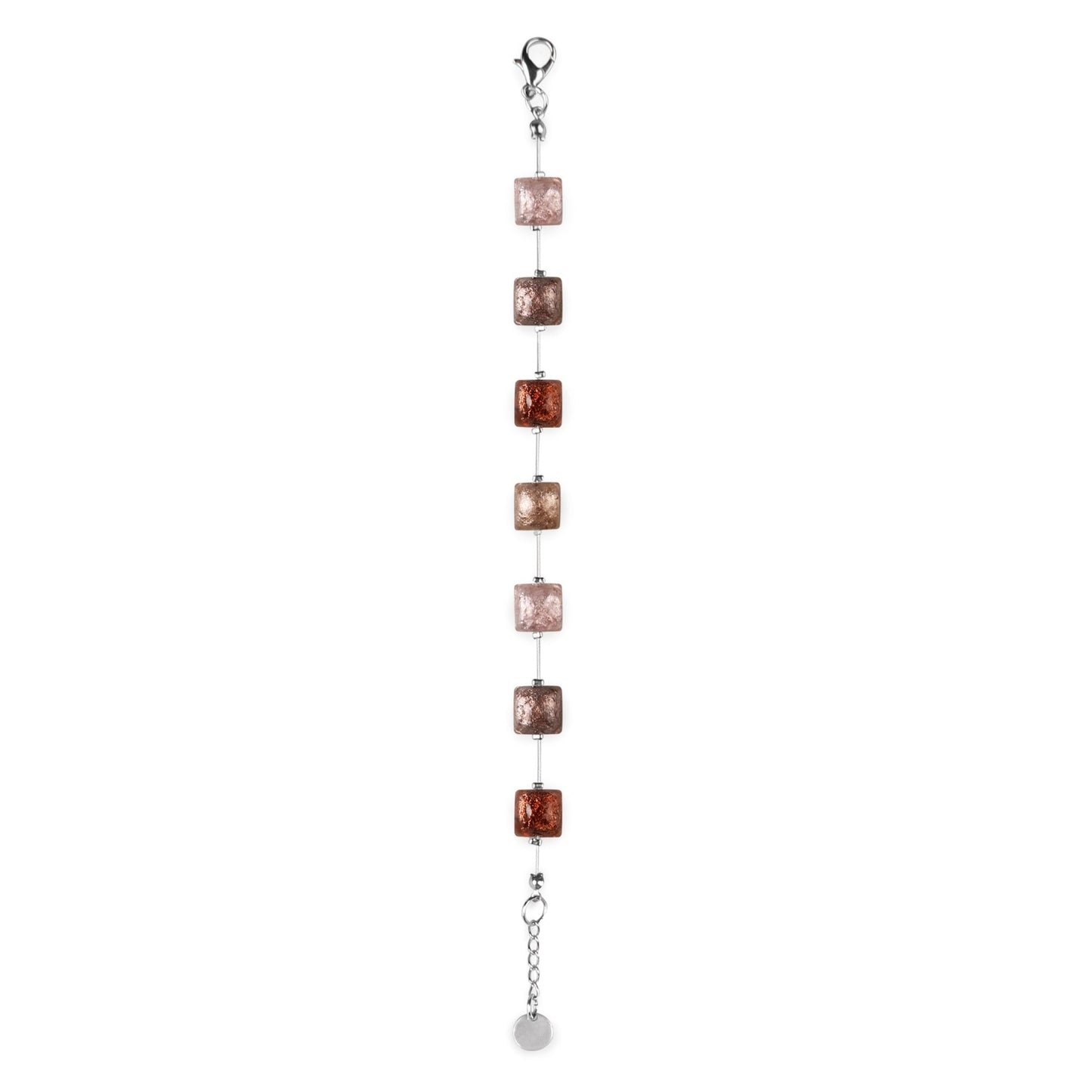 Nougat Cabouchon Squares Shiny Bracelet | The Jewellery Stop