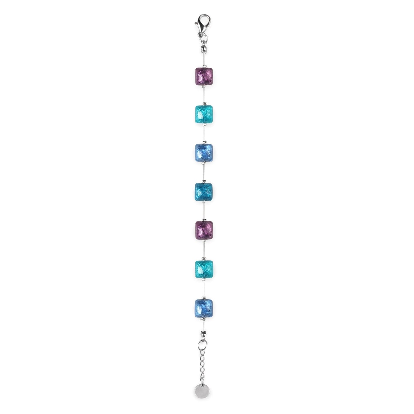 Peacock Cabouchon Squares Shiny Bracelet | The Jewellery Stop