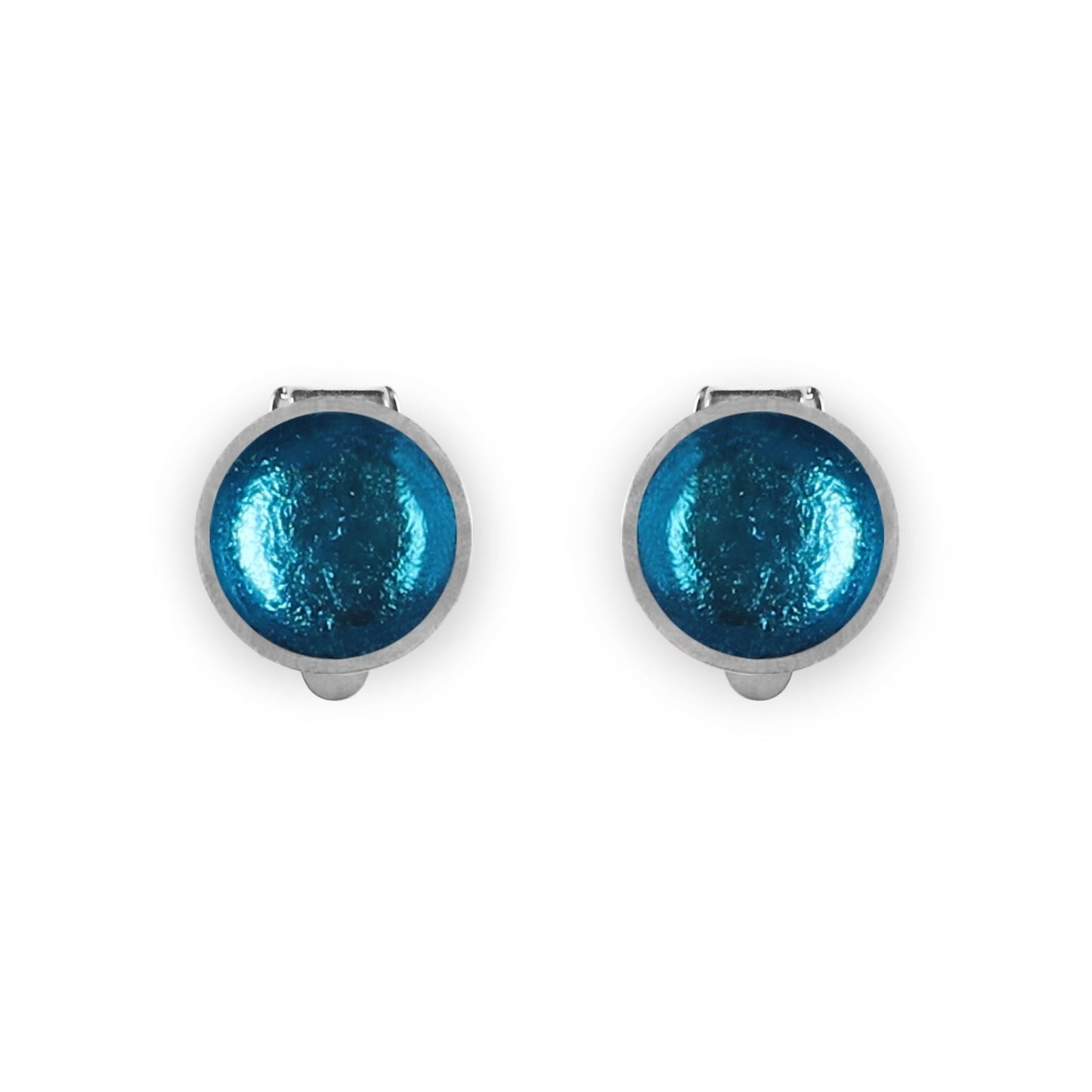 Turquoise Bubble Extravaganza Shiny Clip Earrings | The Jewellery Stop