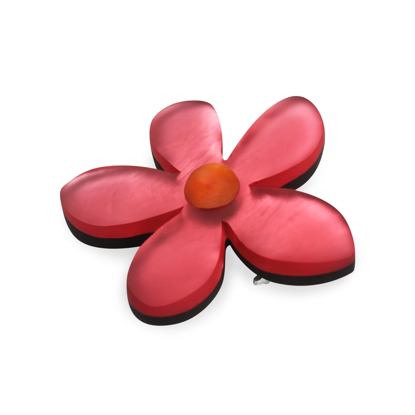 Coral Flower Matte Brooch
