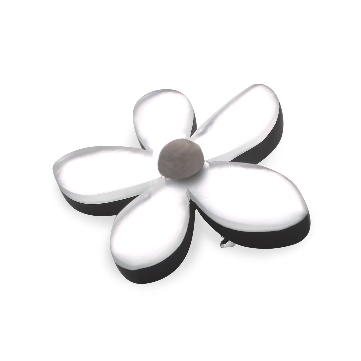 Silver Flower Matte Brooch | The Jewellery Stop