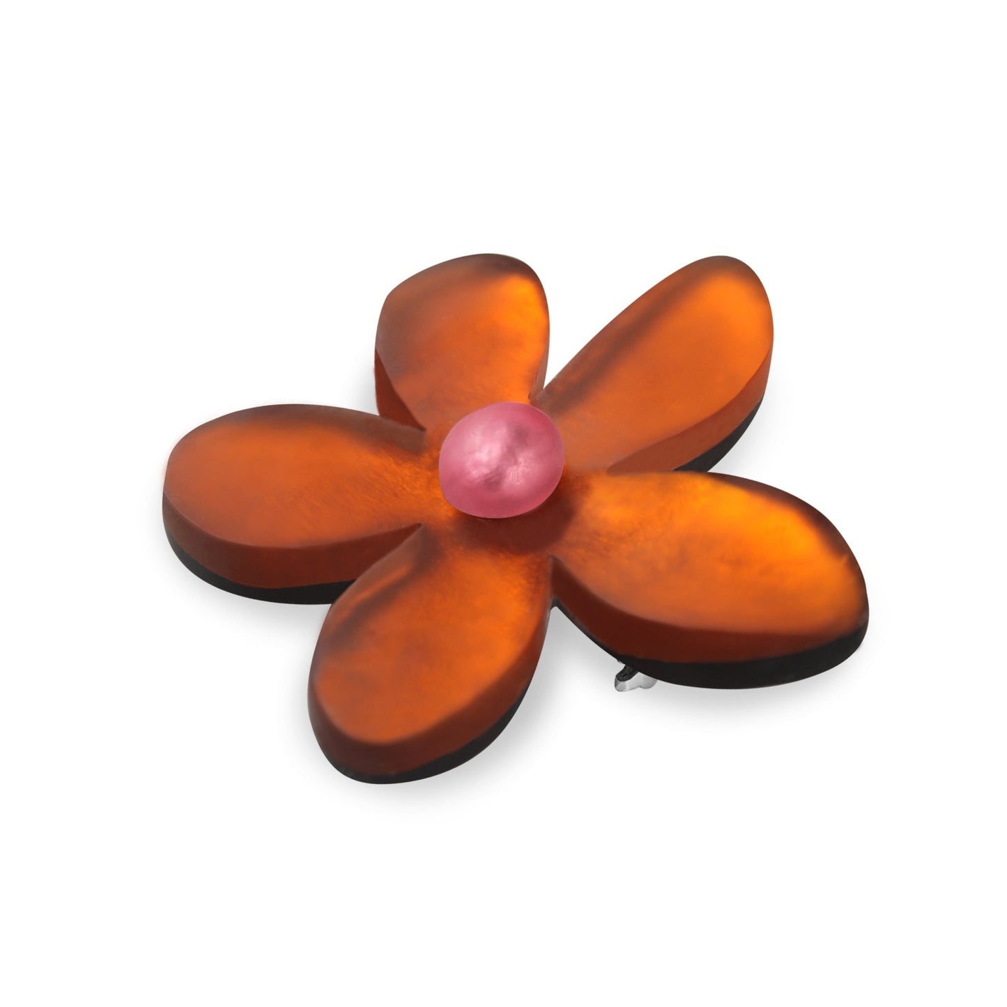 Tangerine Flower Matte Brooch | The Jewellery Stop