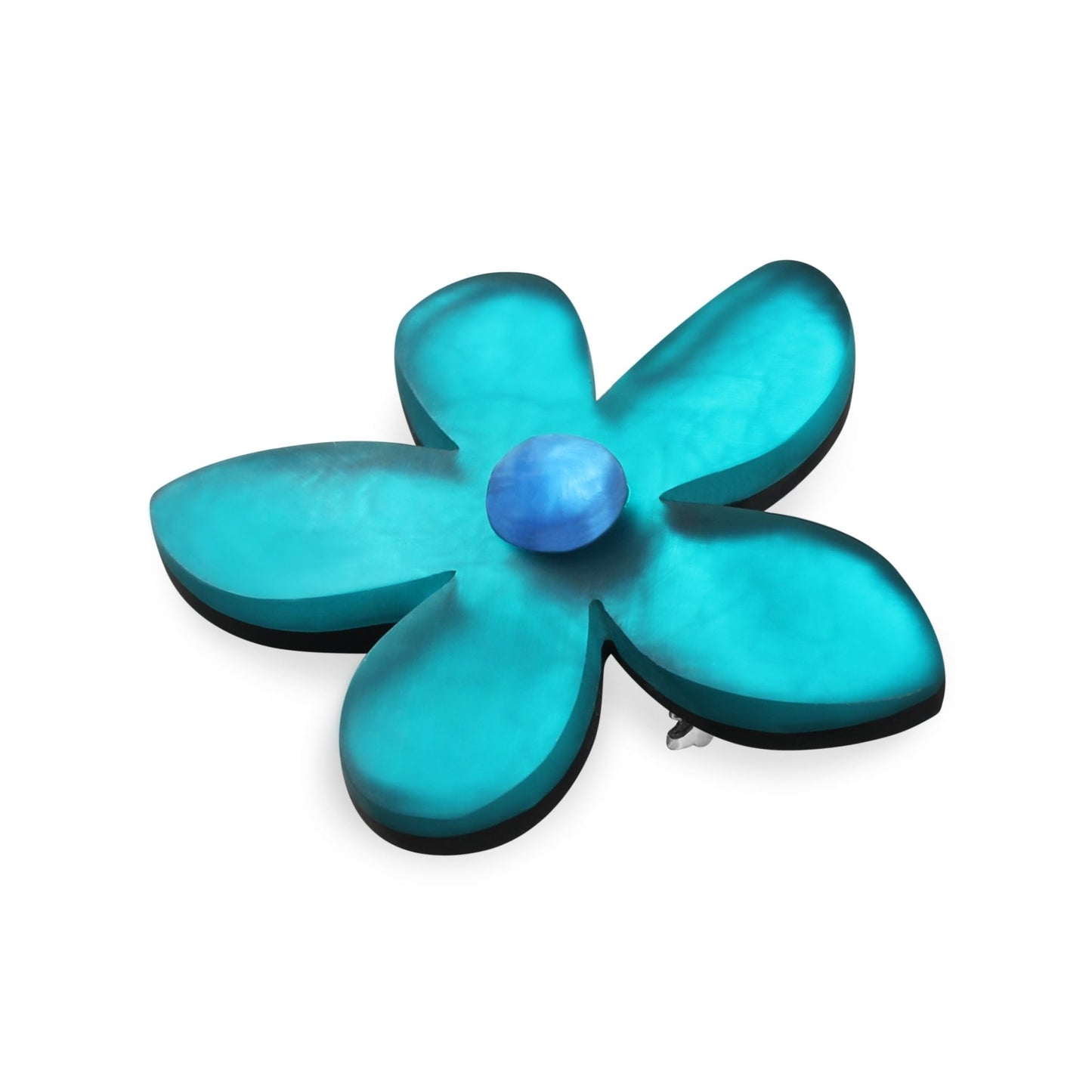 Teal Flower Matte Brooch | The Jewellery Stop