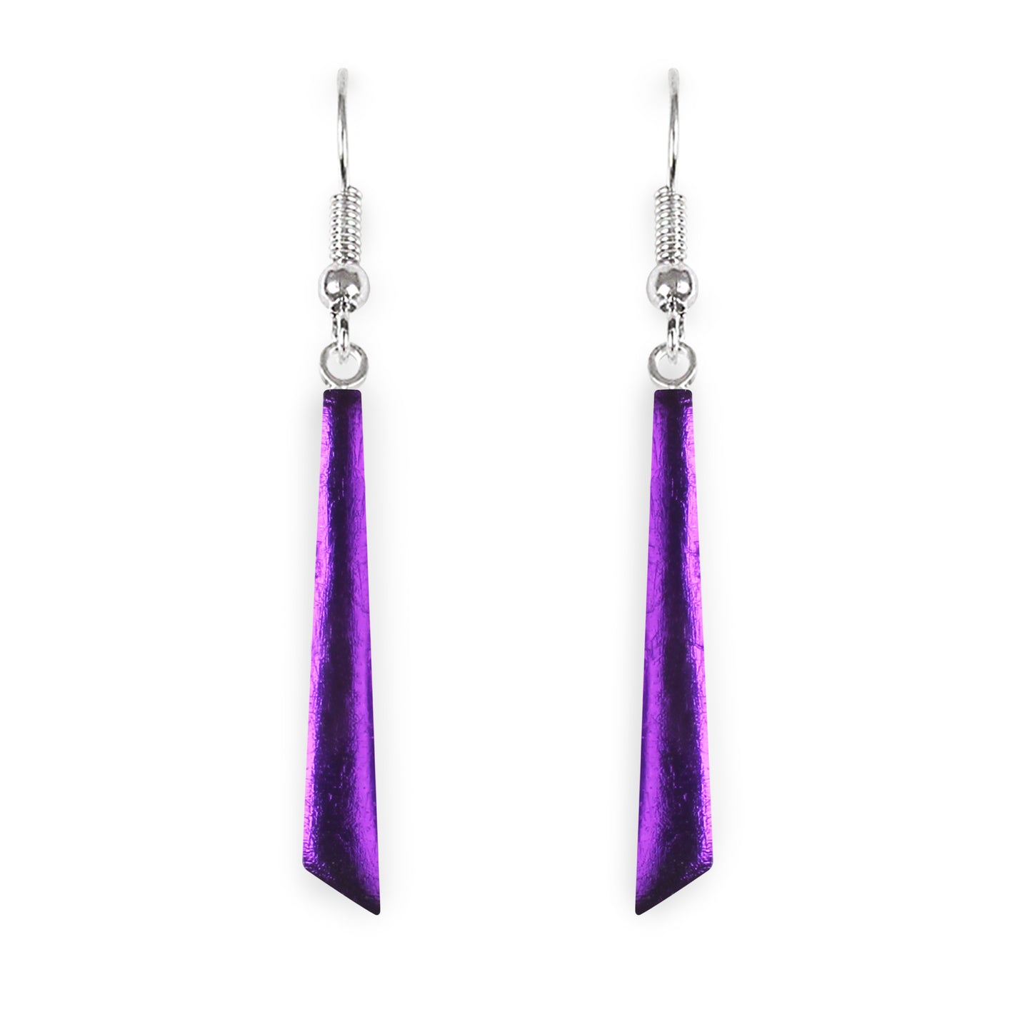 Peacock Icicle Shiny Long Fish Hook Earrings | The Jewellery Stop