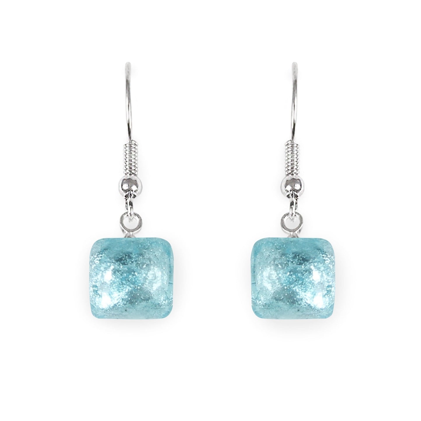 Fjord Cabouchon Squares Shiny Fish Hook Earrings | The Jewellery Stop