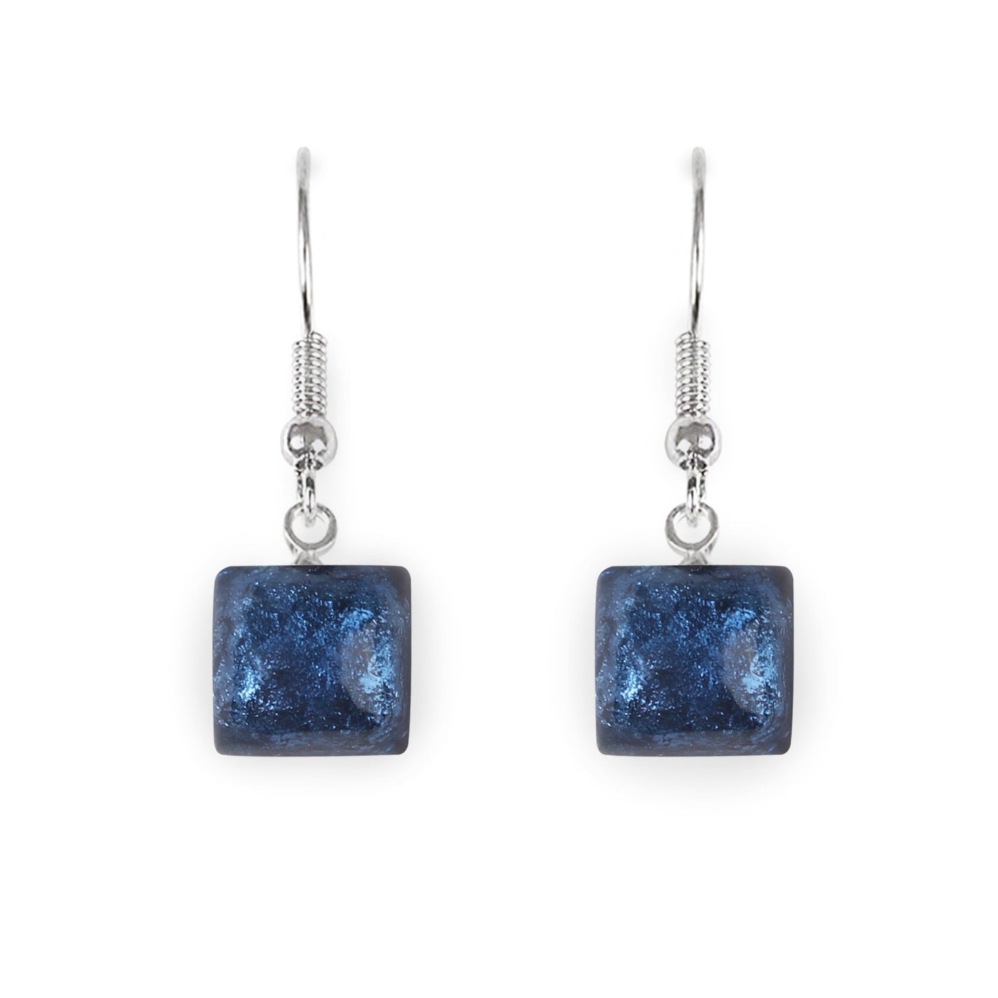 Pacific Cabouchon Squares Shiny Fish Hook Earrings | The Jewellery Stop