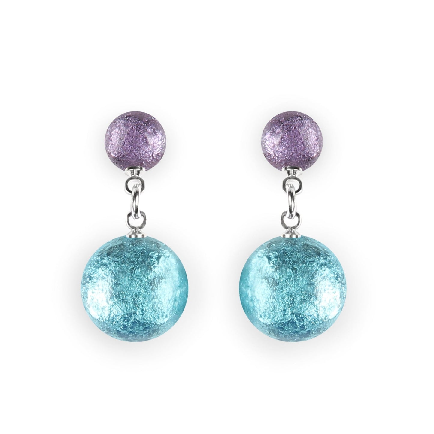 Fjord Cabouchon Shiny Double Drop Stud Earrings | The Jewellery Stop
