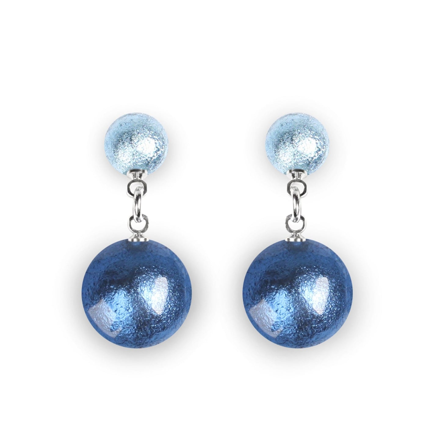 Ice Cabouchon Shiny Double Drop Stud Earrings | The Jewellery Stop
