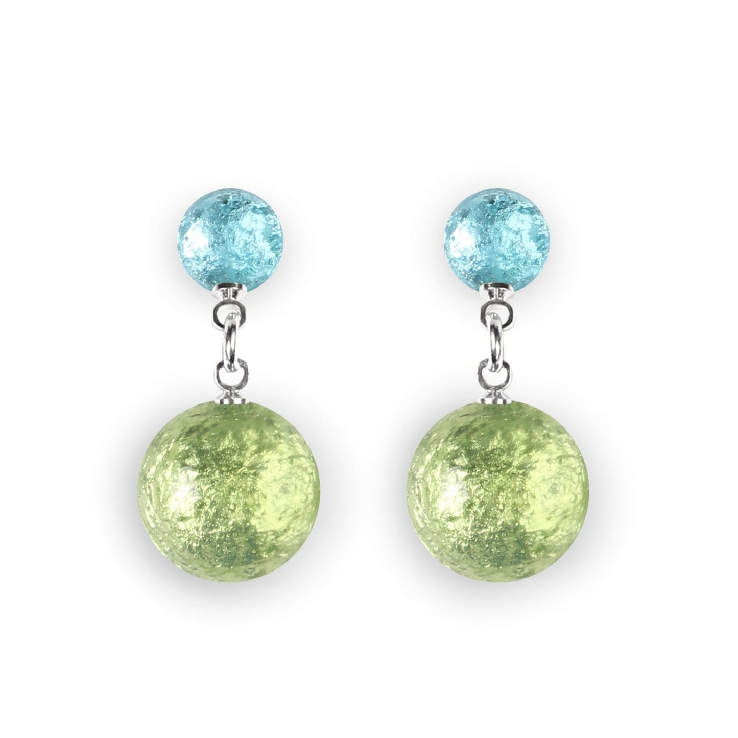 Orchard Cabouchon Shiny Double Drop Stud Earrings | The Jewellery Stop