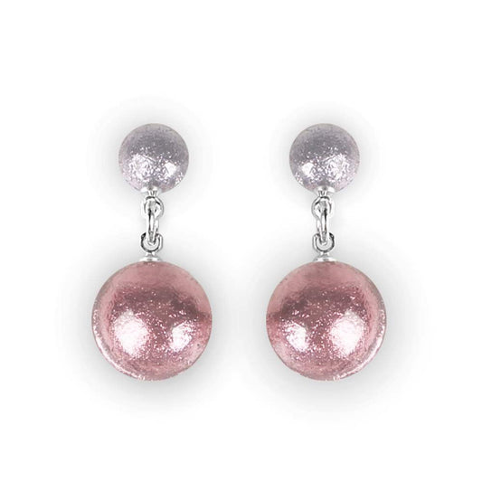 Pastels Cabouchon Shiny Double Drop Stud Earrings | The Jewellery Stop