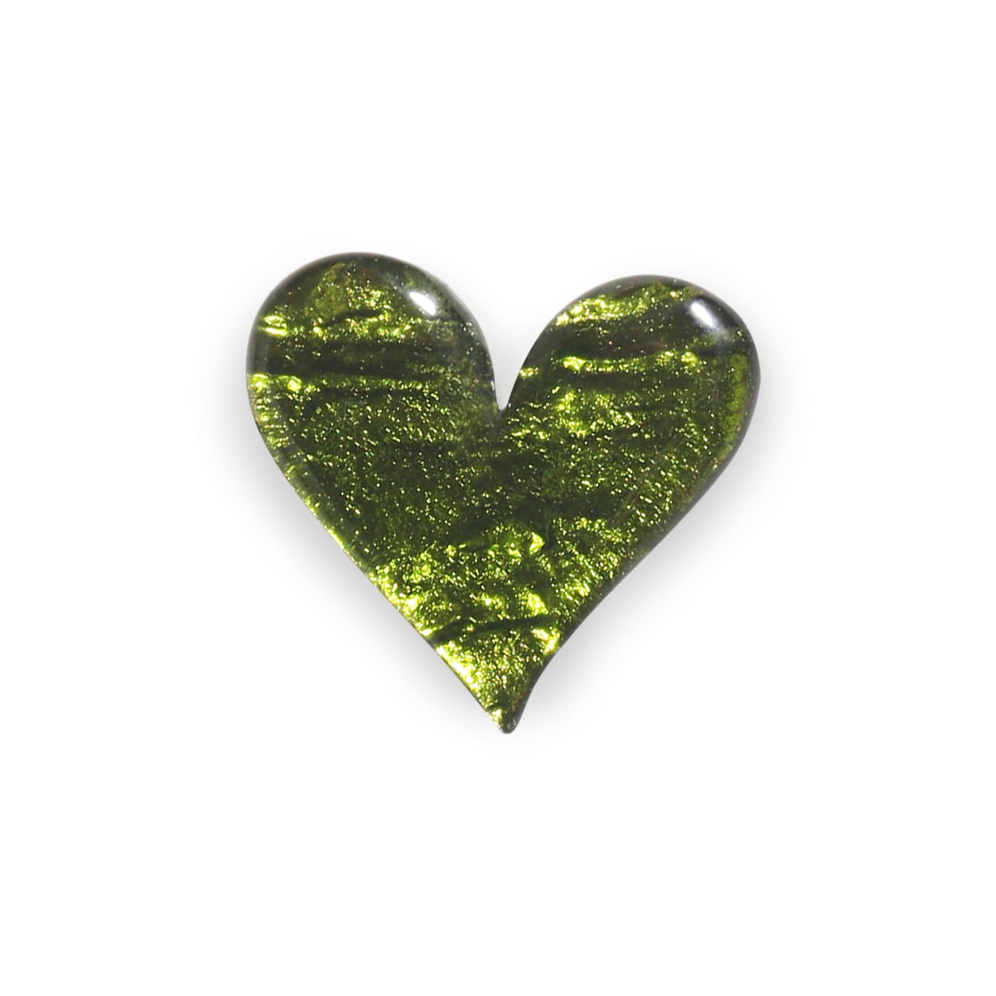 Olive Aztec Heart Shiny Brooch | The Jewellery Stop